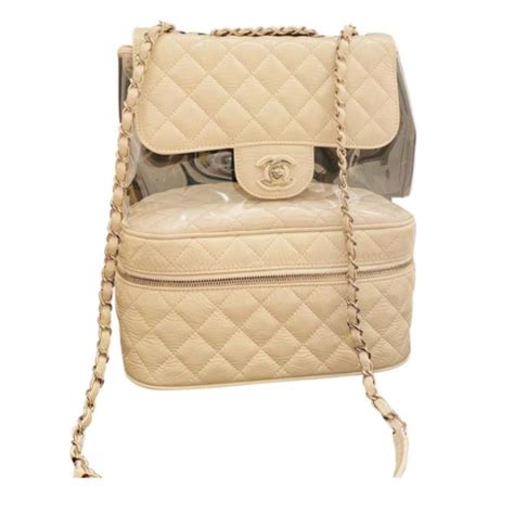 white chanel backpack